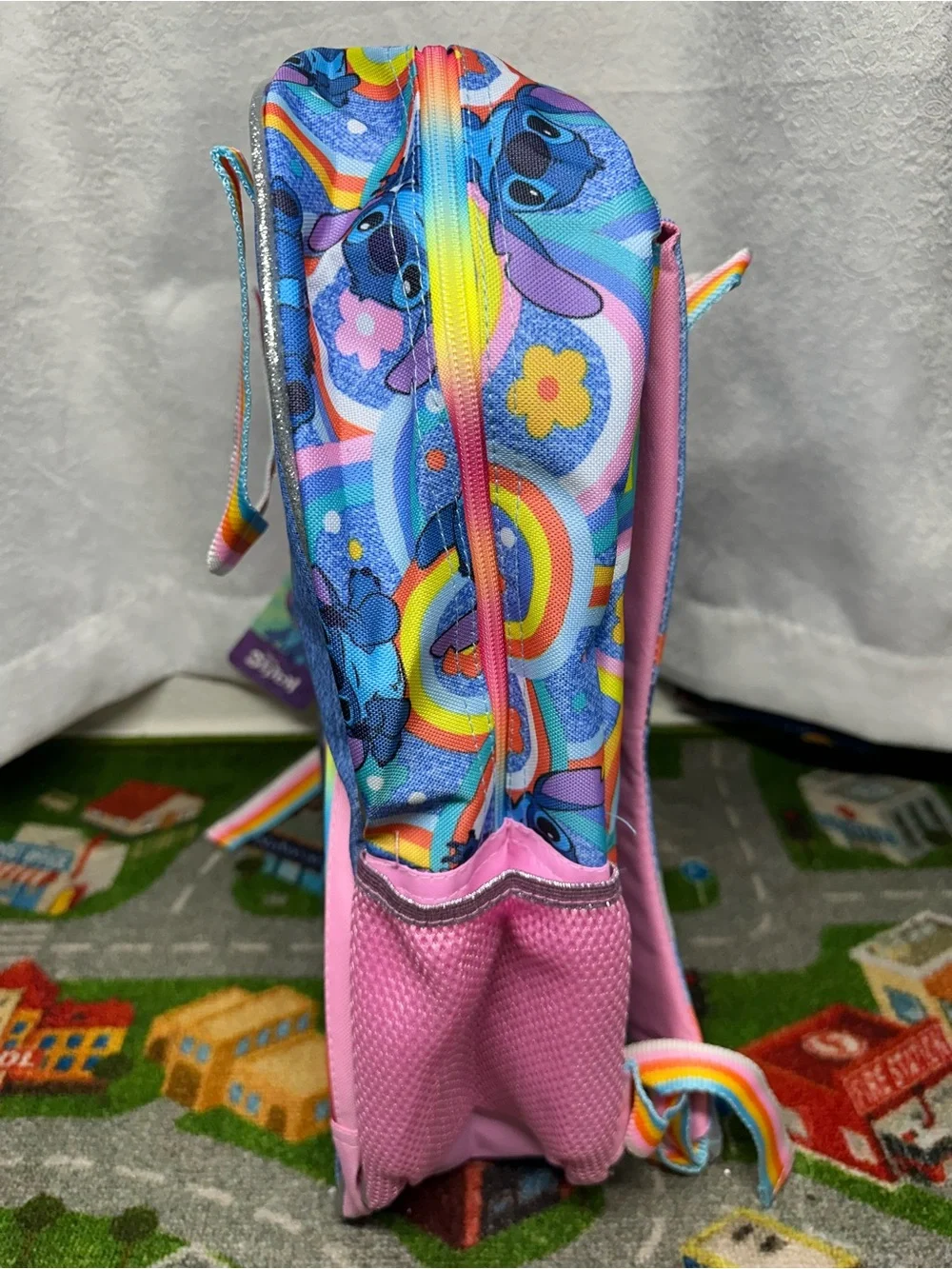 Stitch Rainbow Kids Backpack - Blue & Pink